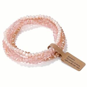 Elegant Pink Beaded Bracelet Set